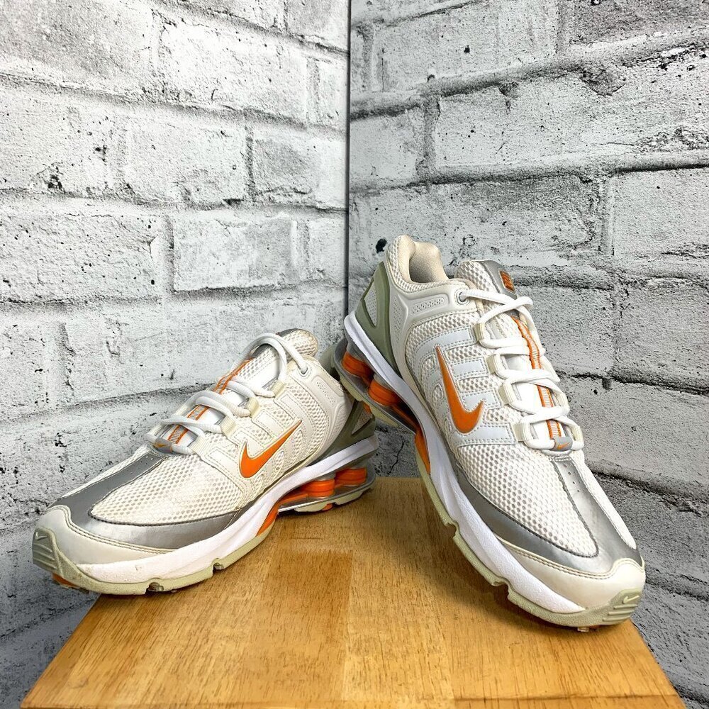 Nike Shox II Golf Shoe White Orange Silver